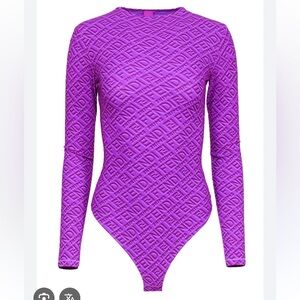 Fendi Skims Purple Long Sleeve Bodysuit S